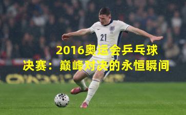  2016奥运会乒乓球决赛：巅峰对决的永恒瞬间